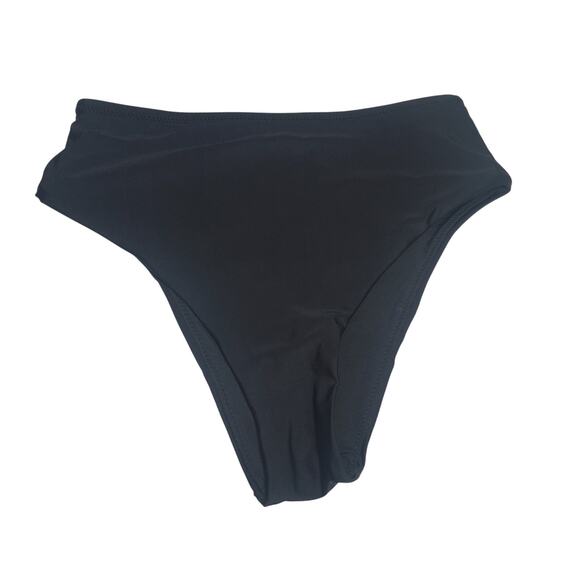 Aerie XS Cheeky Bikini Bottom Black NWT Swimwear Swim Neutral Color Solid Swim - Picture 3 of 9